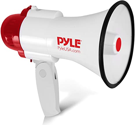 Pyle Megaphone Speaker Lightweight Bullhorn - Built-in Siren, Adjustable Volume Control and 800 Yard Range - PMP30