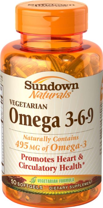 Sundown Naturals Vegetarian Omega 3-6-9 495 mg, 50 Softgels