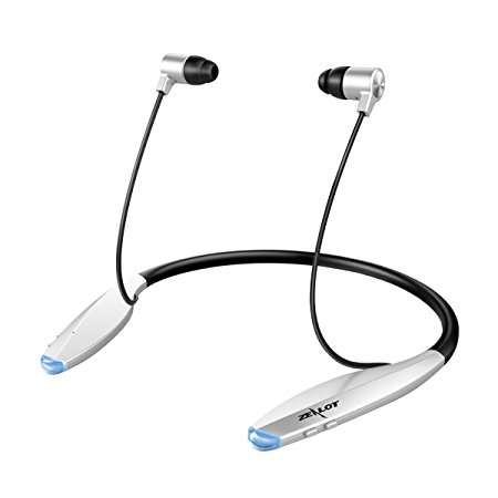 Wireless Neckband Headset, ELEGIANT Sports In-Ear Bluetooth Headphones, Magnetic Handsfree Stereo Earbuds Earphones with Mic for iPhone, Android (8 Hours Play Time, Bluetooth 4.0, Sweatproof) Silver