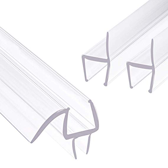 TORRAMI 3-Pack Bathroom Shower Door Weep Strip Seal Side and Bottom for 3/8 Inch Frameless Glass, 36 Inch Length Each 2PCS H-Type   1PC M-Type a Set (M-Type H-Type)