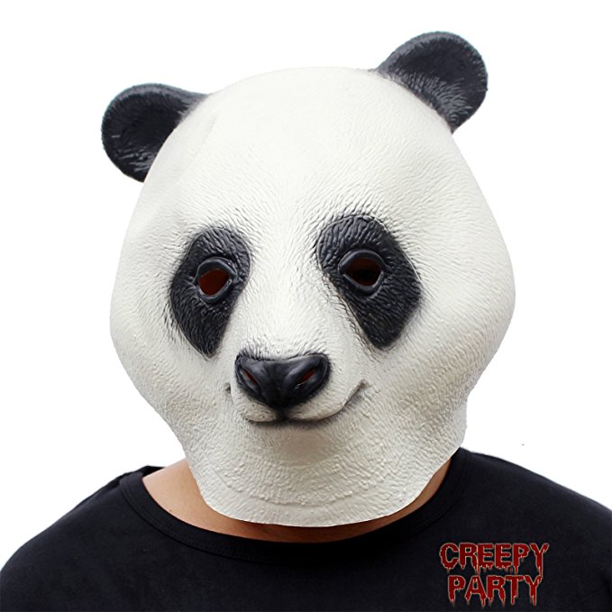 CreepyParty Novelty Halloween Costume Party Latex Animal Head Mask Giant Panda