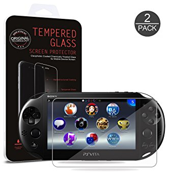 (Pack of 2) Screen Protector For PS Vita 2000, Akwox Premium HD Clear 9H Tempered Glass Screen Protective Film For Sony PlayStation Vita PSV 2000-Max Clarity And Touch Accuracy Film