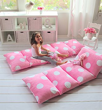 GIRL'S FLOOR LOUNGER SEATS COVER AND PILLOW COVER MADE OF SUPER SOFT, LUXURIOUS PREMIUM PLUSH FABRIC - PERFECT READING AND WATCHING TV CUSHION - GREAT FOR SLEEPOVERS AND SLUMBER PARTIES