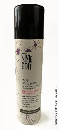 Root Concealer (Black/Dark Brown) 2oz by Style Edit ® Instantly Covers Gray Hair Between Color Services! Factory Fresh with E-Commerce Authenticity Code!