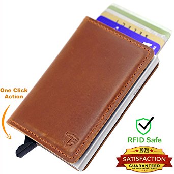 Card Blocr Minimalist Wallet | Best Slim RFID Blocking Wallet | Bifold Trifold Design Front Pocket Card Wallet