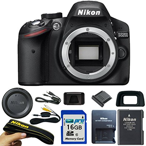 Nikon D3200 Digital SLR Camera Body   I3ePro 16GB SDHC Card