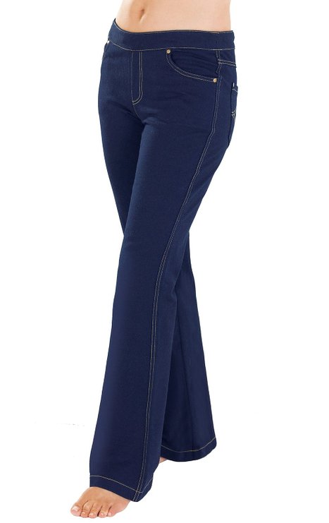 PajamaJeans - Bootcut Dark Blue Indigo Stretch Knit Denim Jeans for Women