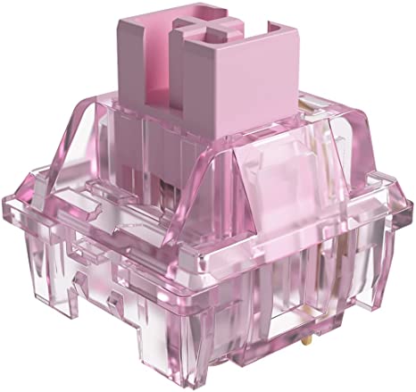 Akko CS Jelly Switches, 3 Pin 45gf Linear Switch with Dustproof Stem, 22mm Extension Spring, Compatible with MX Mechanical Keyboard (45 pcs, Jelly Pink)