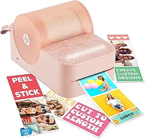 HP Sprocket Panorama Instant Color Label & Smartphone Photo Printer - Portable - Personalize Prints 2” x .5”- 9” on Zink Sticky-Back Photos - Create Photobooth Strips & Custom Designs in App - Pink