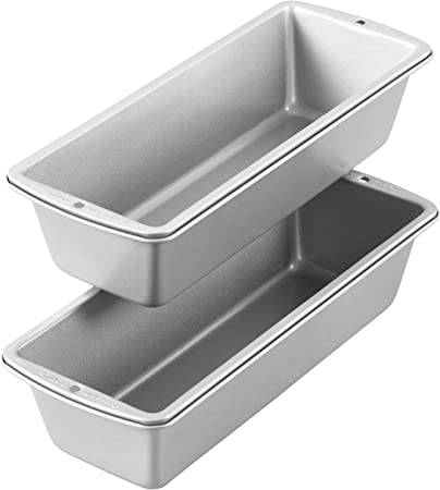 Wilton Recipe Right Non-Stick Long Bread Loaf Pan, 2-Piece 3 in*13.5 in*5.5 Grey