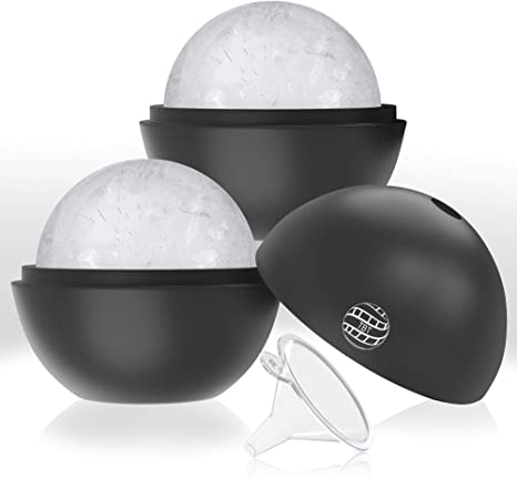 The Brothers Tod Deluxe Ice Sphere Maker-100% BPA Free Silicone Ice Ball Molds + FREE BONUS FUNNEL (2)