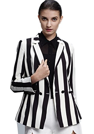 Beetlejuice Costume Black And White Striped Leisure Blazers Jacket Suit