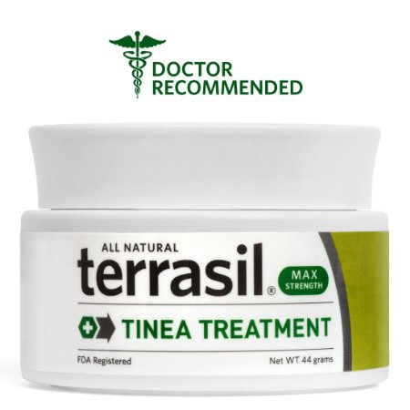 Terrasil® Tinea Treatment MAX - 6x Faster Relief, 100% Guaranteed, Patented All Natural Therapeutic Anti-fungal Ointment for Tinea Versicolor, Corporis, Cruris, and Pedis, Relieves itching, scaling, discoloration, cracking, burning, irritation, redness and discomfort - 44g