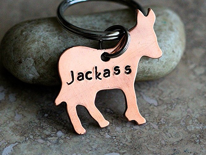 Jackass Donkey key chain in copper