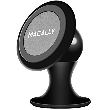 Macally Dashboard Magnetic Cell Phone Holder Mount for Car for Smartphones, GPS, & Mini Tablets | 4 Metal Plates Included Circle, Rectangle, Heart& Diamond (MDASHMAG)