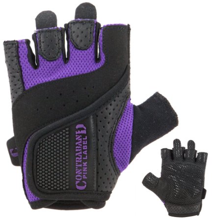 Contraband Pink Label 5137 Womens Weight Lifting Gloves w/ Grip-Lock Padding (PAIR)