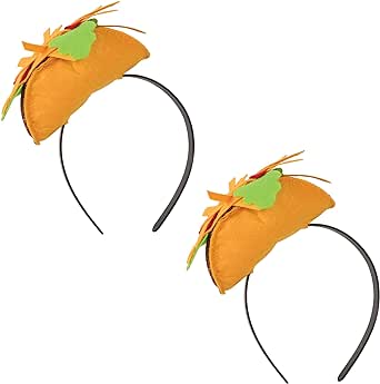 Beistle Taco Headbands, Set of 2 Festive Headwear for Taco-Tuesday, Cinco De Mayo, Mexican Fiesta Party Supplies