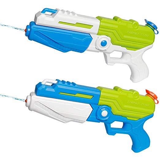 D-FantiX Water Gun 2 Pack, Super Water Blaster Soaker Squirt Guns Bulk High Capacity Summer Beach Pool Party Favors Water Outdoor Fighting Toy for Kids Adults Boy Girl