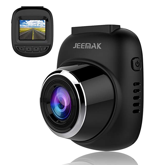 JEEMAK Mini Dash Cam 1080P Car Dashboard Camera Wide Angle Driving Recorder 12MP with Loop Recording, Motion Detection, WDR and G-Sensor
