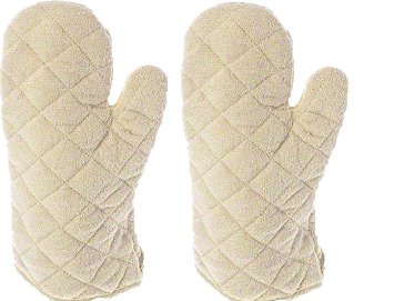 Update International Terry Cloth Oven Mitt Heat Resistant to 600 F Set of 2