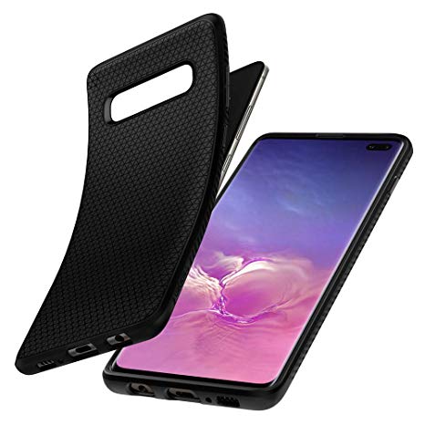 Spigen Liquid Air with Slim Enhanced Grip and Shockproof Protection Designed for Galaxy S10 Plus Case S10  Cover (2019) - Matte Black