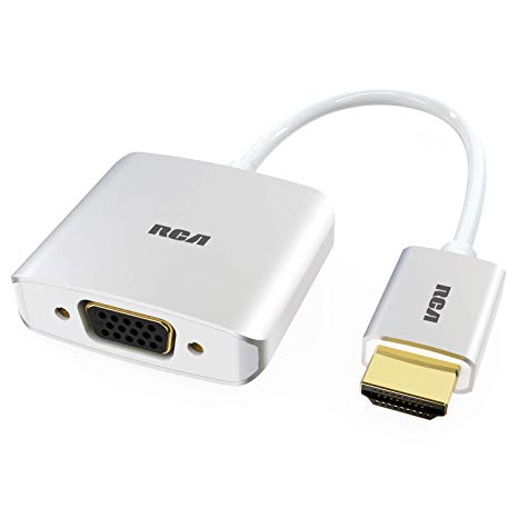 RCA HDMI to VGA Adapter with Micro USB and Audio Port, Gold-Plated HDMI to VGA Adapter (Male to Female) for Computer, Desktop, Laptop, PC, Monitor, Projector, HDTV, and More