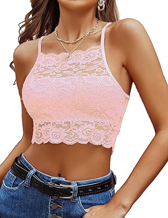 Avidlove Sexy Bralette for Women Lace Camisoles Crop Top Double Layered Underwear(S-XXXL)