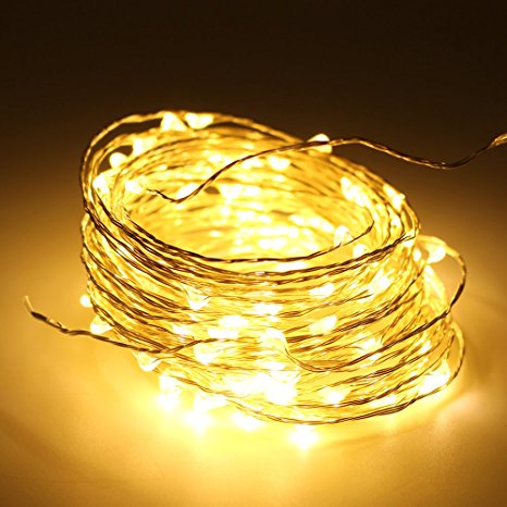 MBO 5M 10M Led String Light Copper Wire AA Battery Fairy Light Strip for Home House Xmas Party Decor (5m/16.4ft, Warm White)
