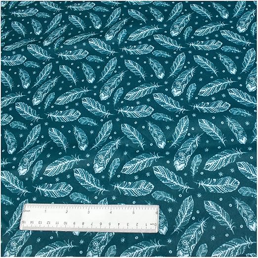 Polyurethane Laminate (PUL) Pre-Cut Fabric by The Meter. Waterproof and Breathable. Perfect for Cloth Diapers and Similar Projects. 2 Meter, Blue Feathers