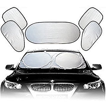 Idealgo Foldable Car Sunshade Sun Protector Car Window Auto Visor Shield Cover UV Protector Car Shades Windshield Keeps Vehicle Cool (6pcs (one set)) (6PCS-one set)