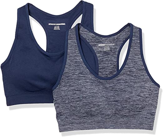 Amazon Essentials Women's 2-Pack Light-Support Seamless Sports Bras