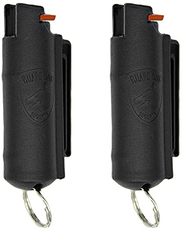 Guard Dog Security Pepper Spray Keychain for Women - Self Defense and Maximum Police Strength - 16-feet Range - Black 2 Pack