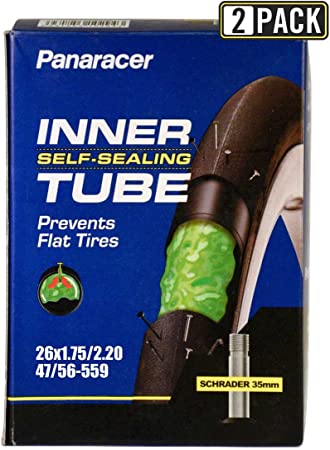 Panaracer Self-Sealing Bicycle Tubes, Presta Valve, Many Different Sizes, 33-40-48-60 mm valves, Single or Two Pack