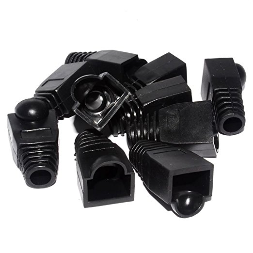 kenable Boot for RJ45 Ethernet Network Cables BLACK - Pack of 10 Boots