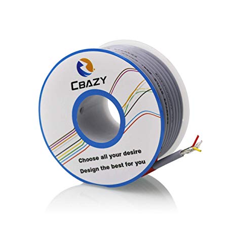 CBAZY™ 2547 24 AWG Control Cable Copper Wire Shielded Audio Cable Headphone Cable Signal Line 3-core 6 Meter Grey