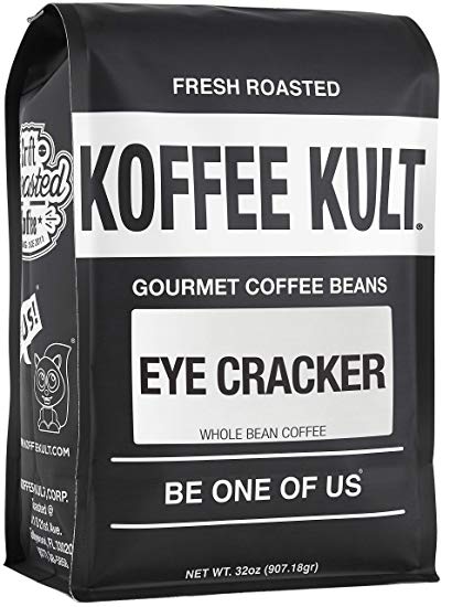 Koffee Kult Eye Cracker Espresso Beans - Bright, Bold Medium Roast with a Citrus Twist Coffee (32oz)