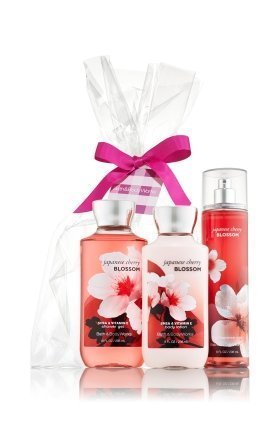 Bath & Body Works Japanese Cherry Blossom Gift Set - All New Daily Trio (Full-Sizes)