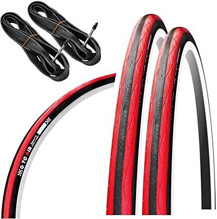 GORIX Road Bike Tire 700×23C or 700×25C (2 Tires 2 Tubes Set) Cycling Bicycle (Gtoair Edition)