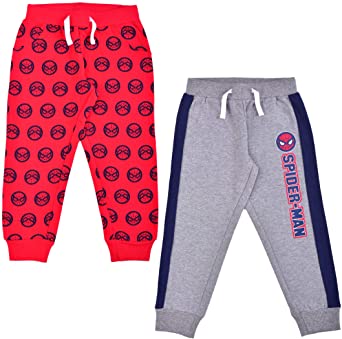 Marvel Spiderman 2 Pack Jogger Pants Set for Boys, Drawstring Waist Sweatpants