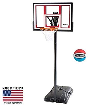 Lifetime 90491 Portable Basketball System, 48 Inch Shatterproof Backboard w/Basketball Included