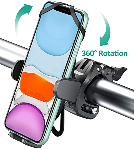 Bovon Bike Phone Mount with 360° Rotation, Universal Adjustable Motorcycle Phone Mount Fits for iPhone SE/11 Pro Max/11 Pro/11/XS/XS Max/XR/8/7, Samsung S20/S20 Plus/S10 Plus/S10/S10e/S9