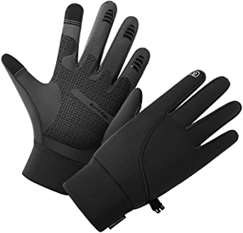 Winter Gloves for Men，Waterproof Thermal Gloves Cold Weather Running Gloves for Men Women, Touchscreen Men’s Winter Gloves for Running Cycling Hiking Driving