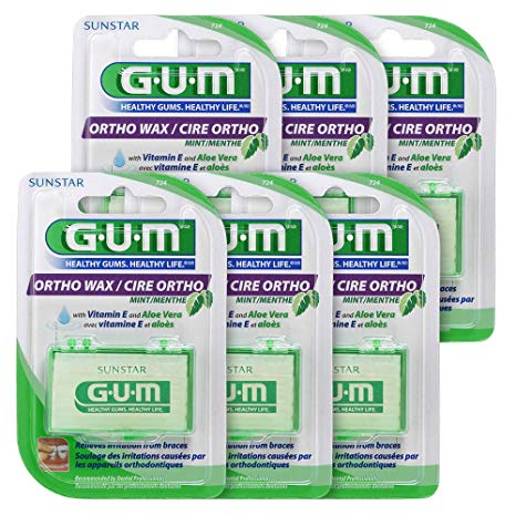 GUM Orthodontic Wax for Braces (Pack of 6) Mint 10070942007242