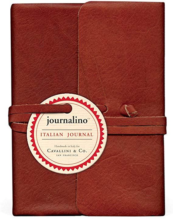 Cavallini Papers Journalino Leather Journal, 3.25 by 4.25-Inch, Persimmon
