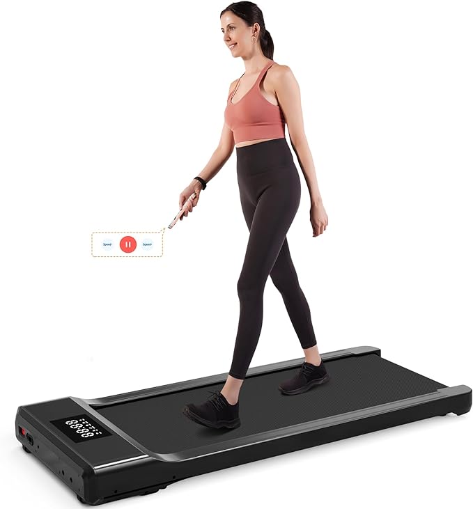 Walking Pad, Office Treadmill Under Desk, 2.5HP Desk Treadmill for Home and Office, Installation-Free Standing Desk Treadmill with Remote Control, LED Display