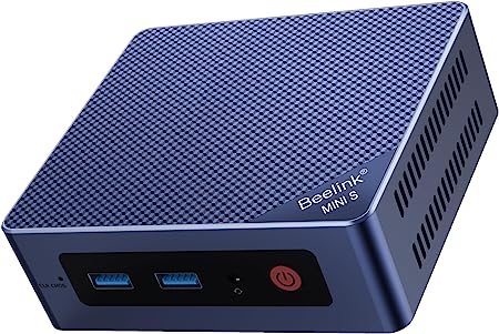 Beelink Mini PC, Mini S12 Intel 12th N95(4C/4T, Up to 3.4GHz), 8GB DDR4 256GB M.2 SSD, Mini Desktop Computer Support 4K@60HZ Dual HDMI Display/WiFi5/BT4.2/USB3.2/1000Mbps/LAN/WOL Micro PC