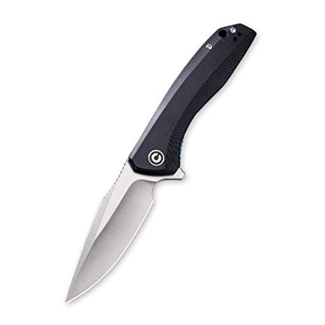Civivi Liner Lock Folding Knife Baklash 3.5" Satin Drop Point Blade G10 Handles, Reversible Pocket Clip C801