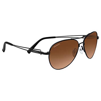 Serengeti Brando Premium Metal Sunglasses, Satin Black Frame, Drivers Gradient Lens