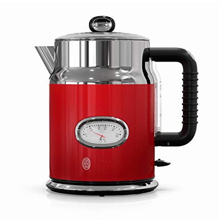 Russell Hobbs Retro Style 1.7L Electric Kettle, Red & Stainless Steel, KE5550RDRC