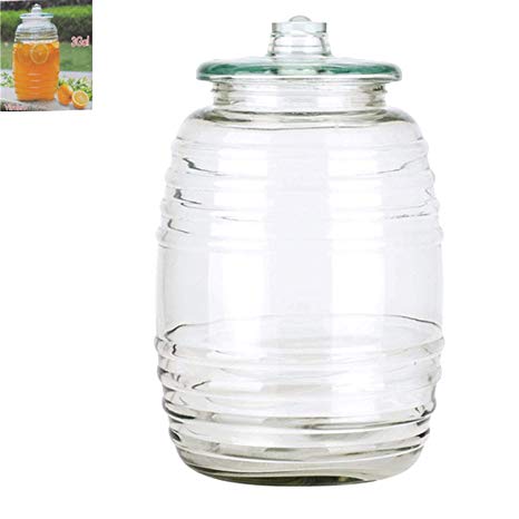 5 Gallon Glass Barrel Jar Vitrolero Aguas Frescas Water Juice Beverage Container With Lid Fiesta Catering Party Wedding